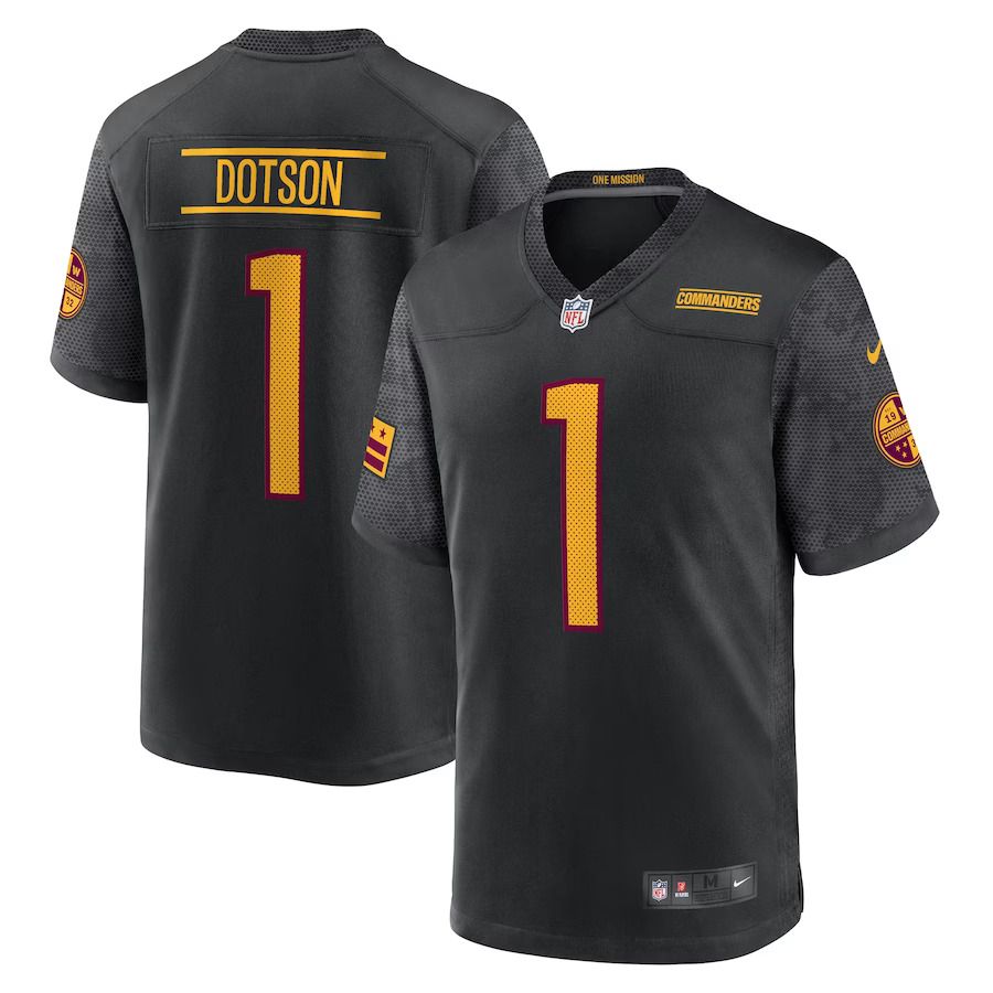 Men Washington Commanders #1 Jahan Dotson Nike Black Alternate Game NFL Jersey->washington commanders->NFL Jersey